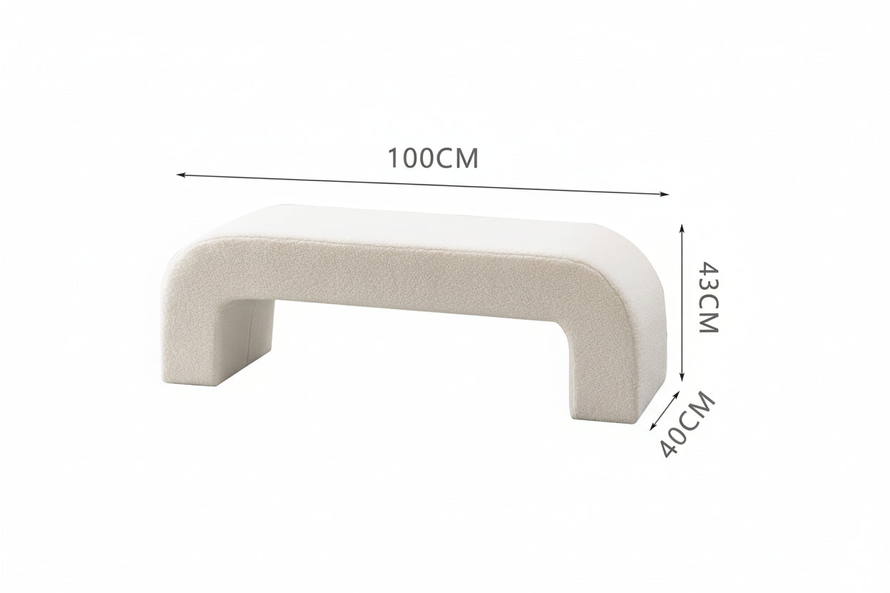 Lamb Velvet Living Room Sofa Bench