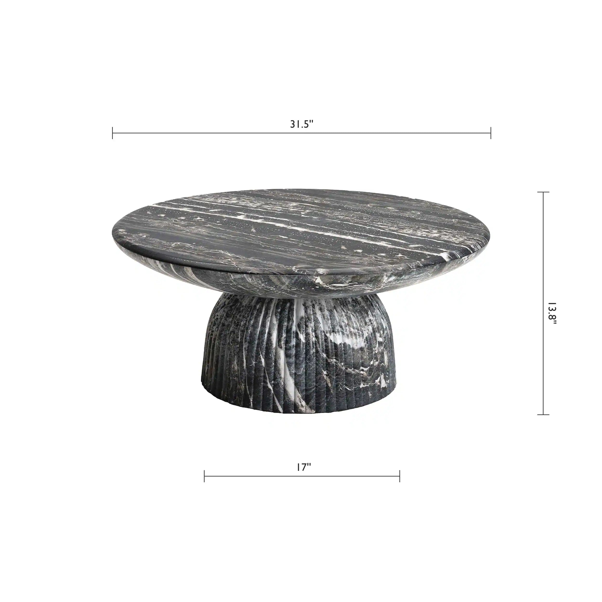 Maddox Single round Coffee Table Stone Marble Effect