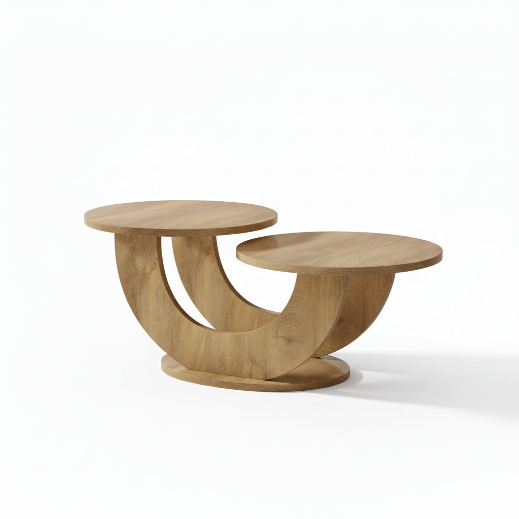 45" round Coffee Table with Storage, Low Center Table for Living Room