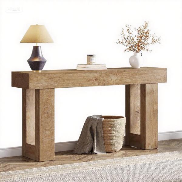 63-inch Rustic Long Console Table – Farmhouse-Style Hallway & Living Room Piece