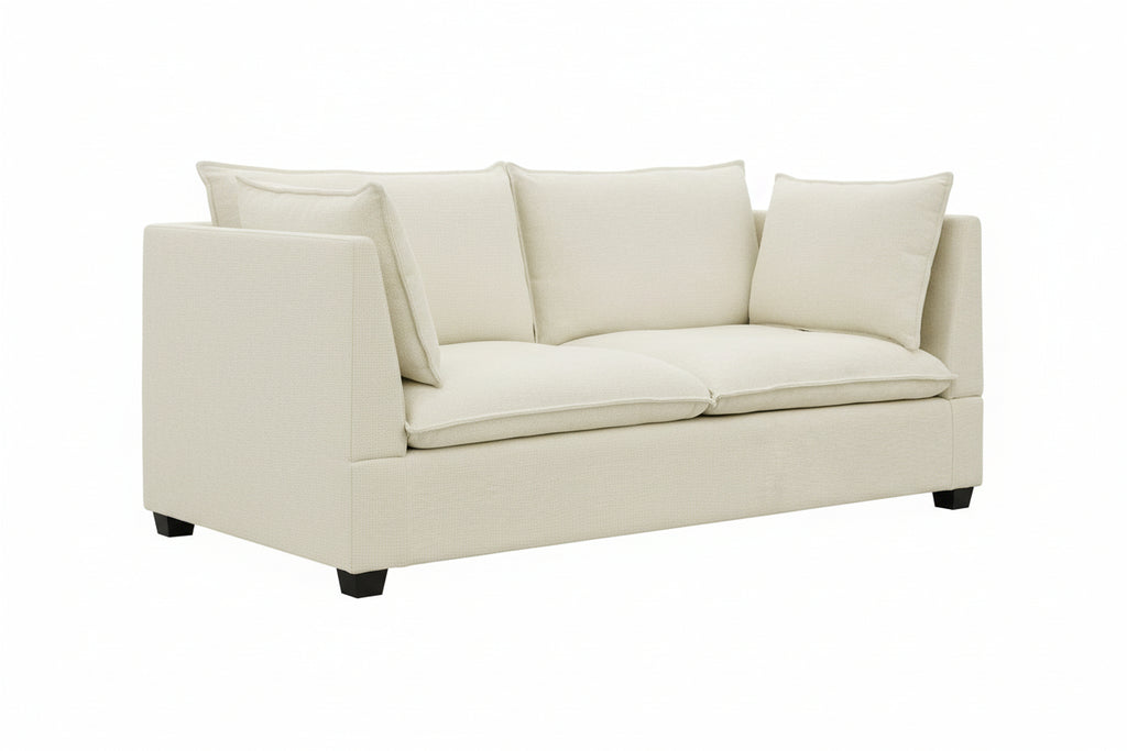 Chenille Sofa Set – Loveseat | Beige-White Luxury Comfort