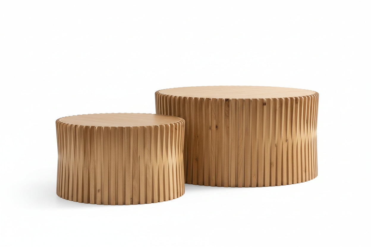 Vintage Cylindrical Nesting Coffee Table