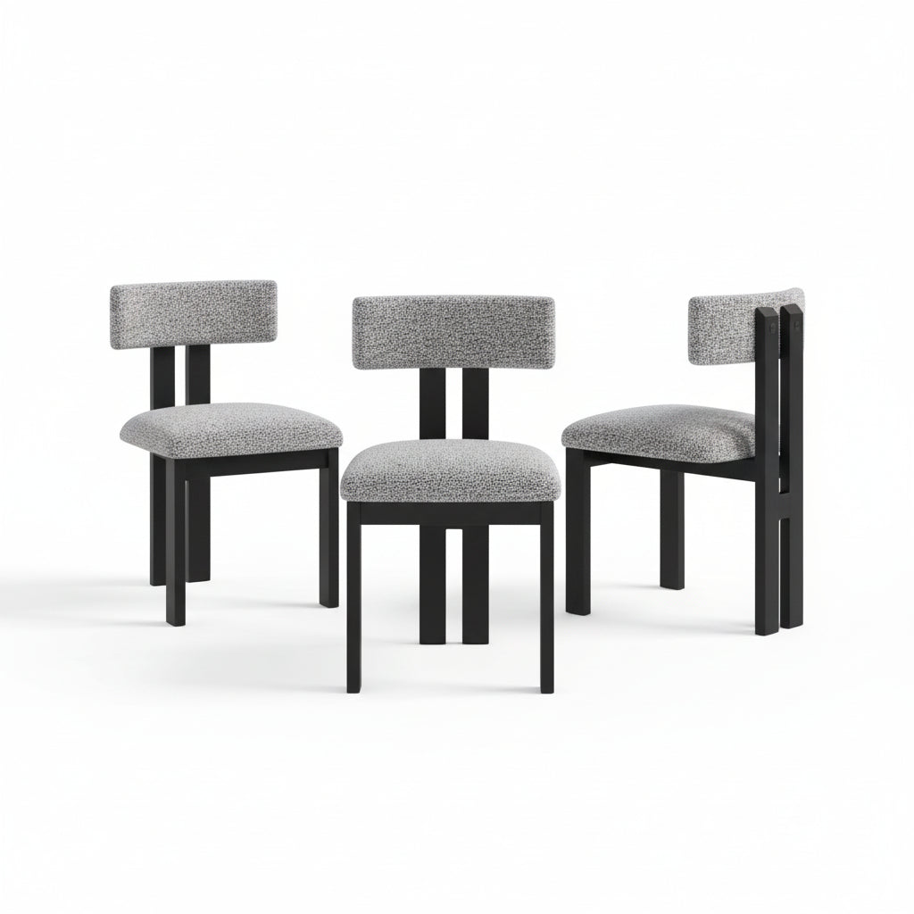 Upholstered Armless Dining Chairs with Metal Legs