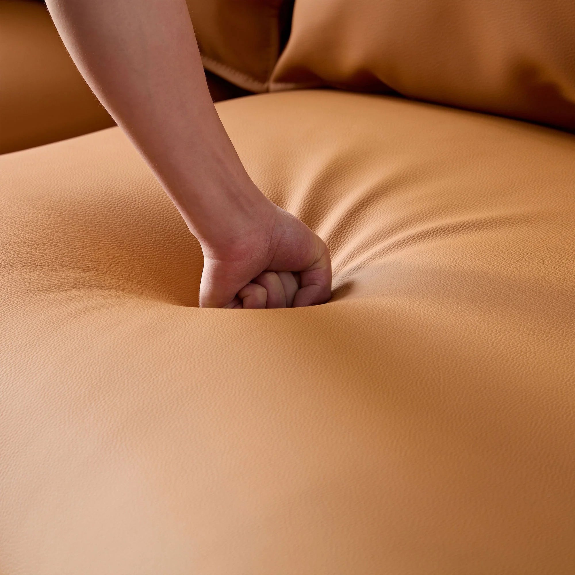 5-Seat Modern Sectional Curved Sofa Couch for Living Room Apartment Office,Orange