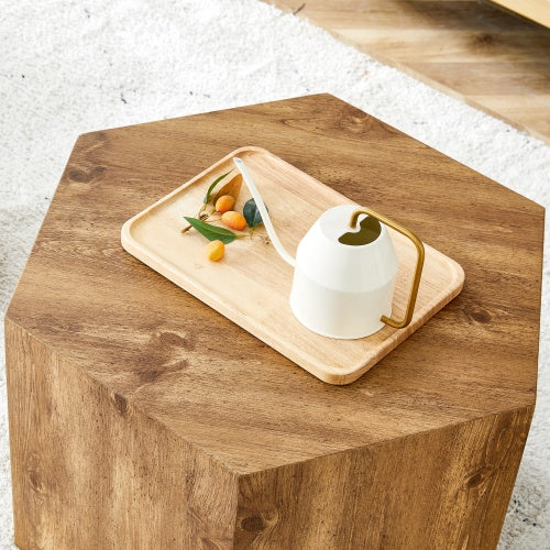 Modern Textured MDF Coffee Table – Elegant Patterned Wood Finish & Durable Design