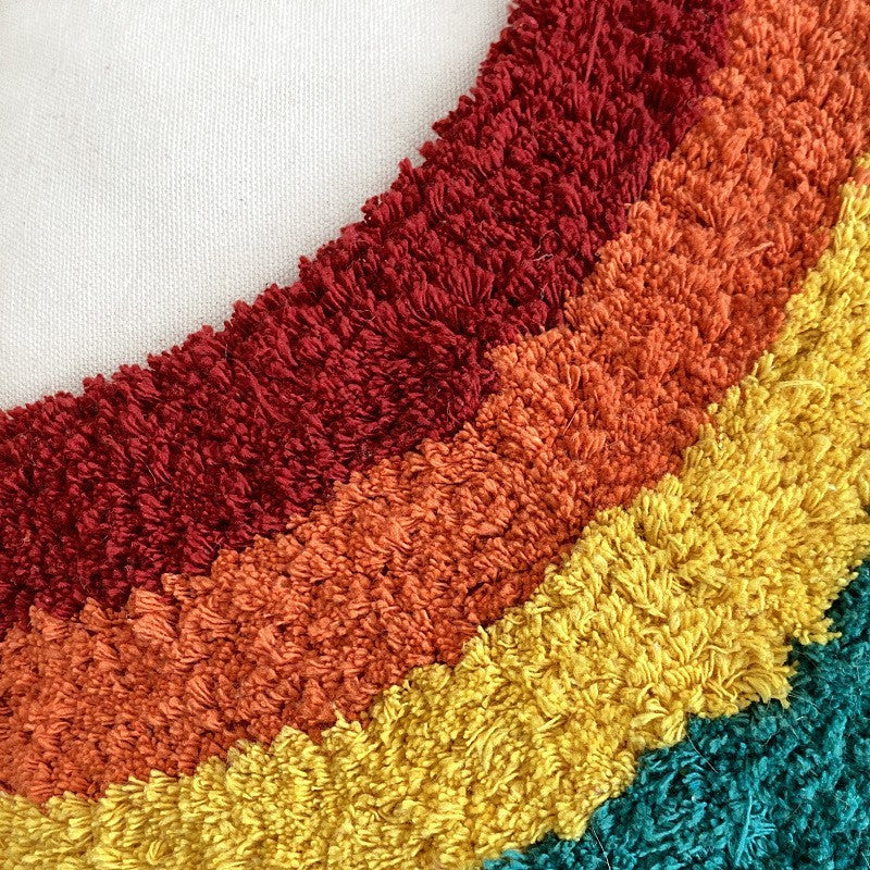 Living Room Home Fashion Rainbow Tufted Pillow Cover