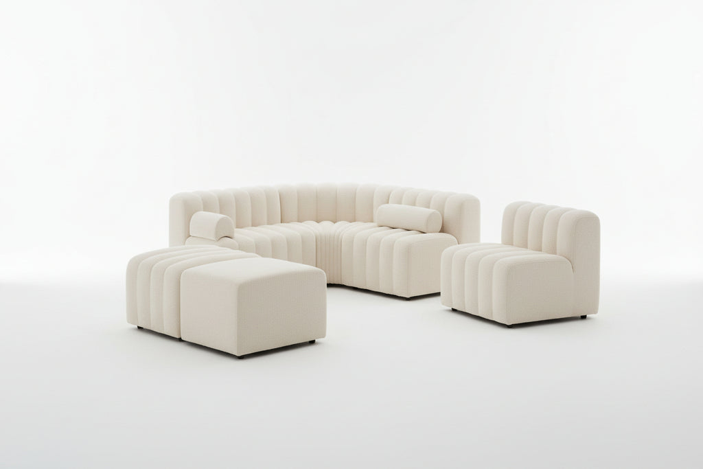 Élan Lamb Velvet Curved Modular Sofa