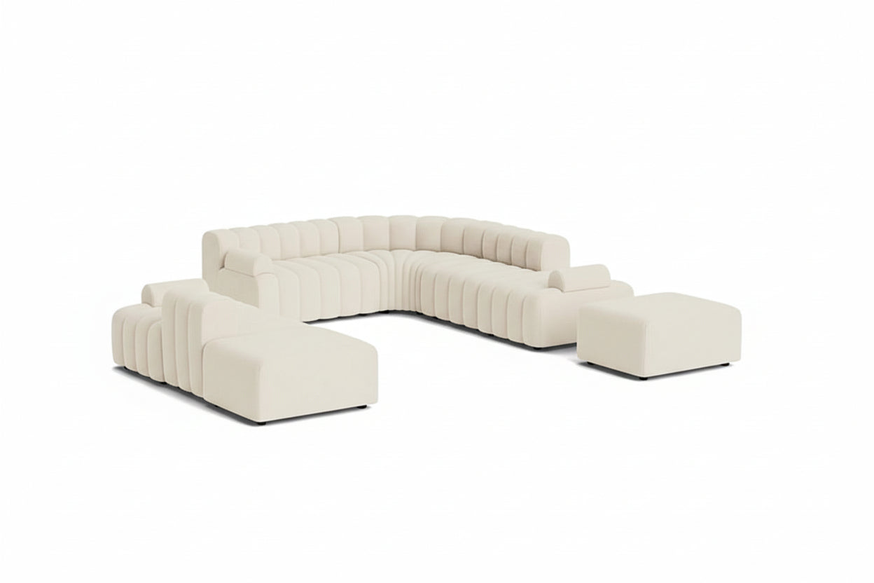 Lamb Velvet Curved Modular Sofa
