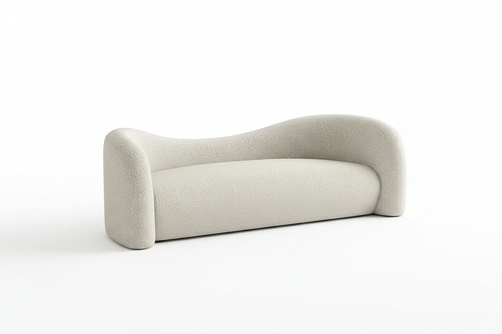 Lamb Wool Living Room Sofa| Luxe Off-White
