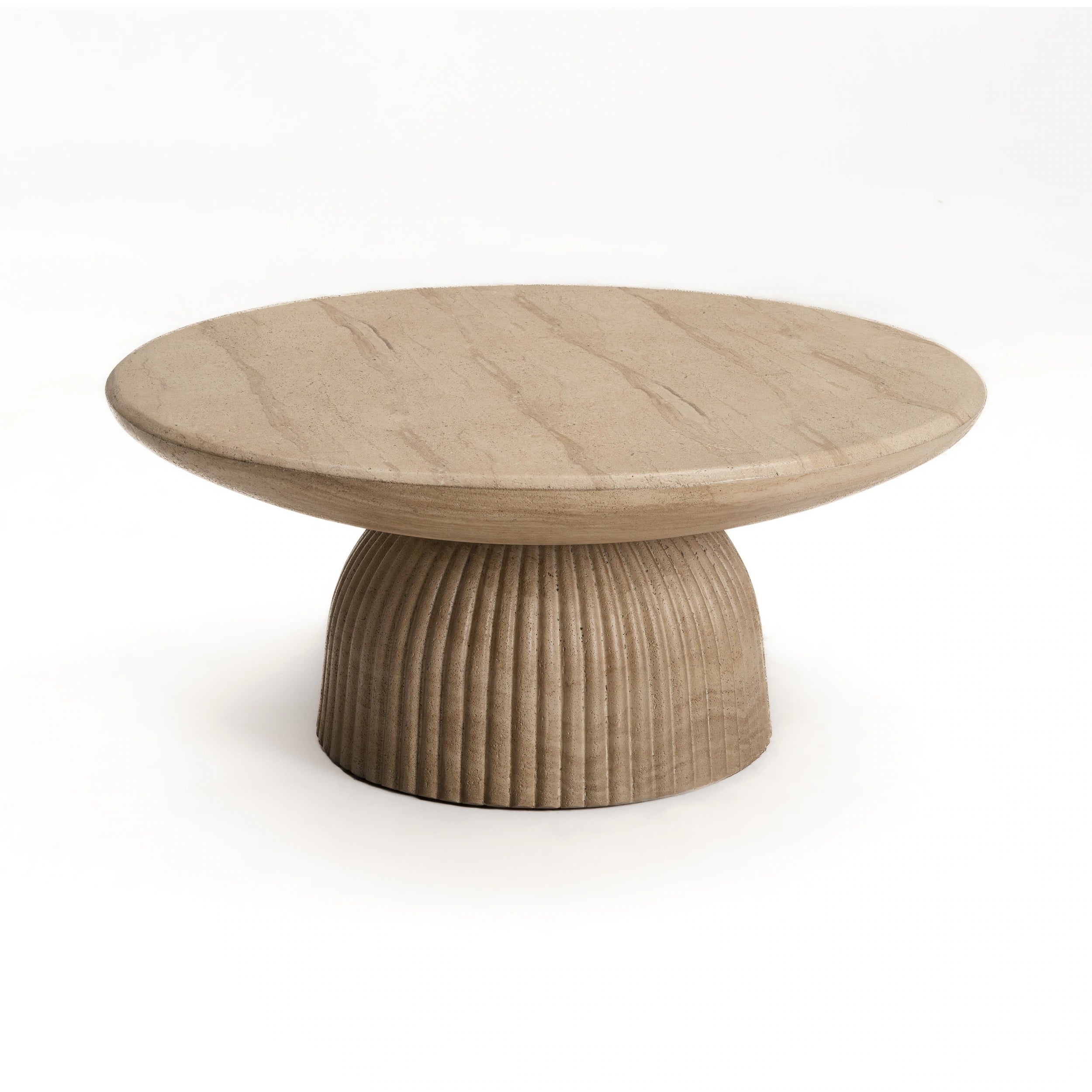 Maddox Single round Coffee Table Stone Marble Effect