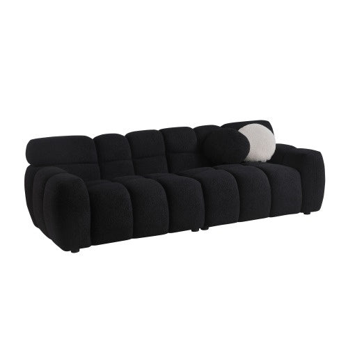 Marshmallow Bouclé Sofa 3-Seater — 87.4" Deep & Cozy Structure