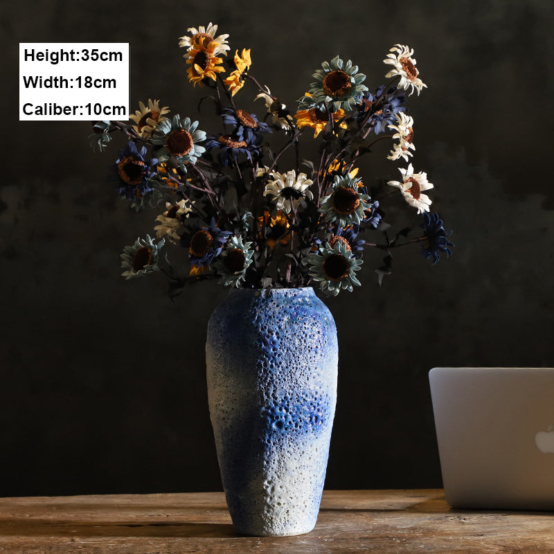 A Starry White Vase With Dried Flowers