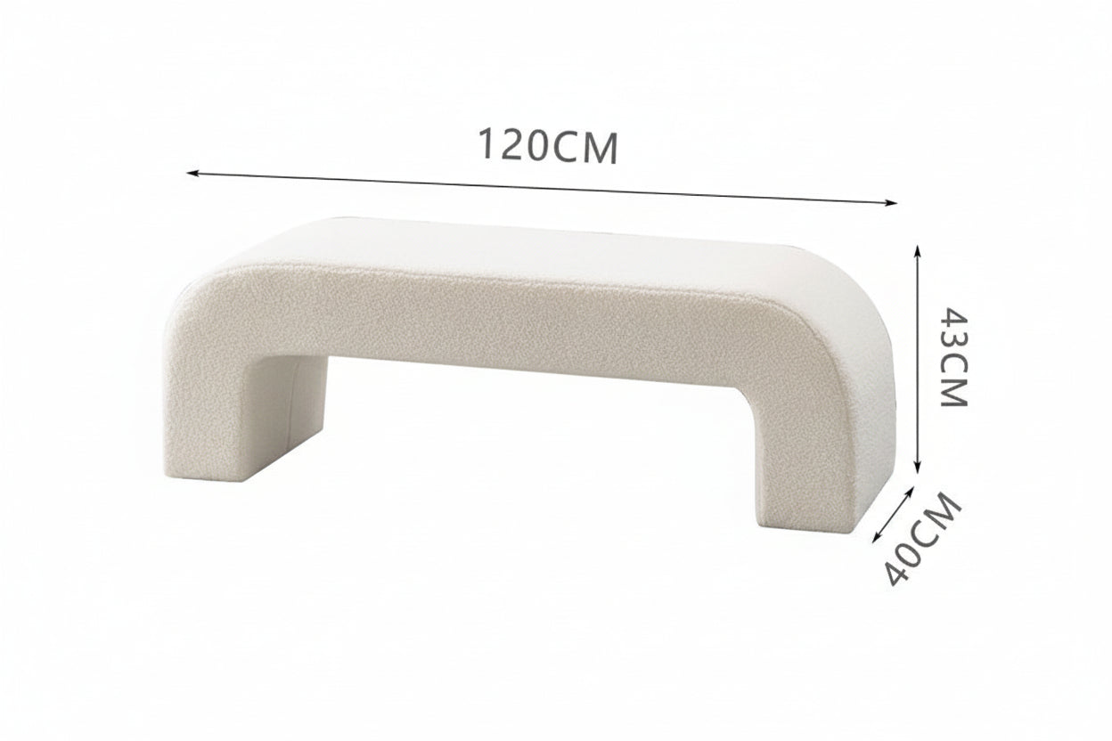 Lamb Velvet Living Room Sofa Bench