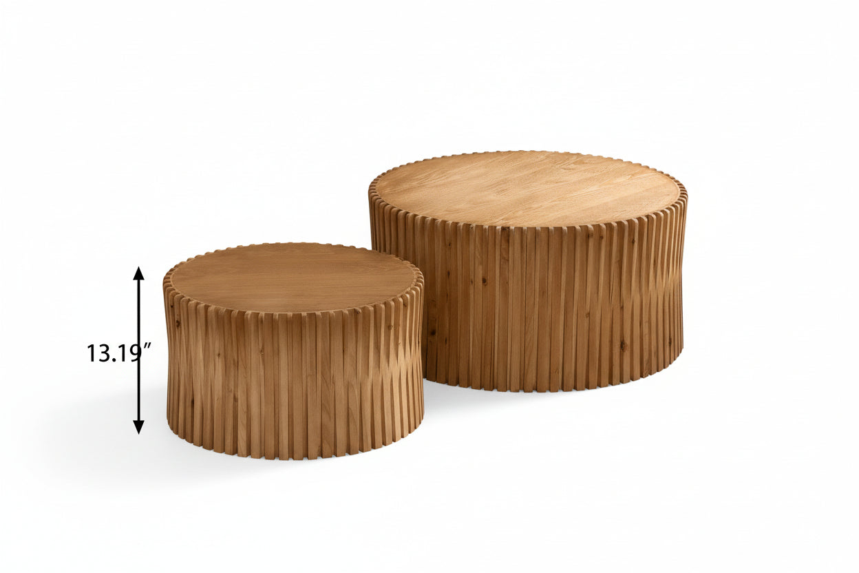 Vintage Cylindrical Nesting Coffee Table