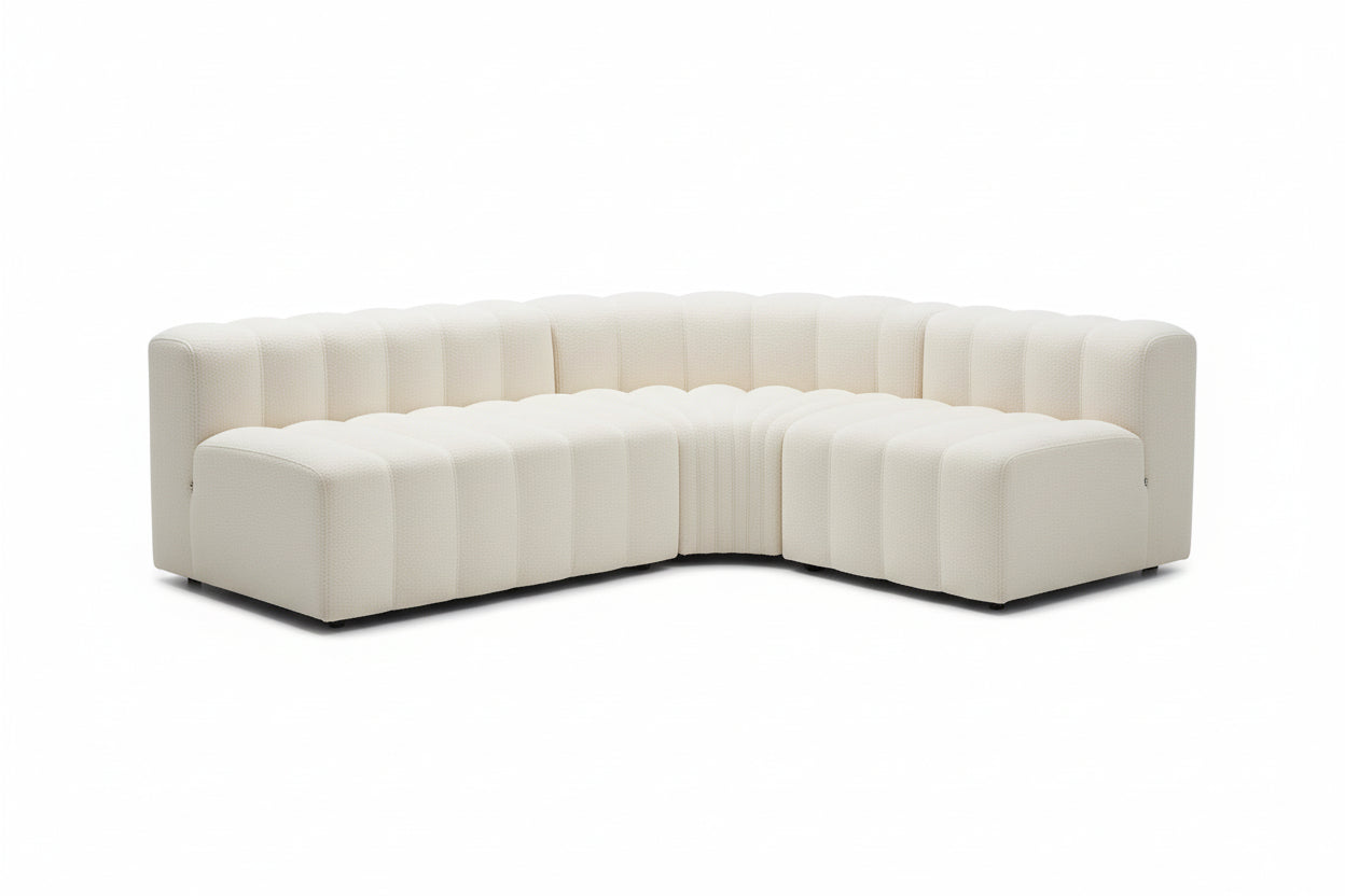 Lamb Velvet Curved Modular Sofa