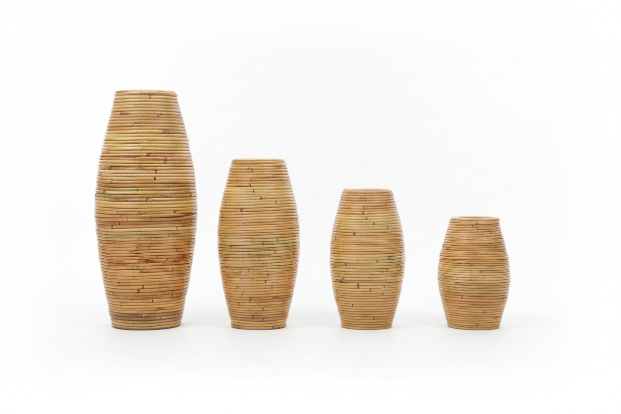 Natural Color Indonesian Rattan Vase Rattan Vase