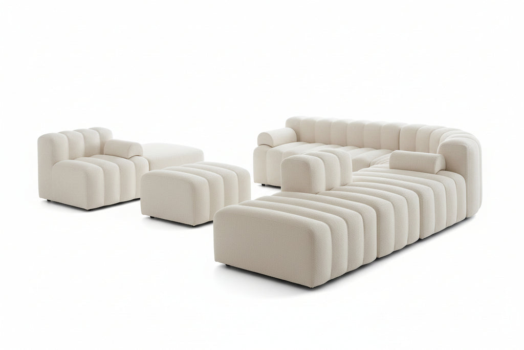 Élan Lamb Velvet Curved Modular Sofa