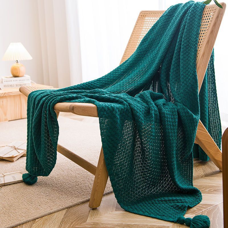 Handmade And Simple Tassel Leisure Lunch Break Office Sofa Blankets