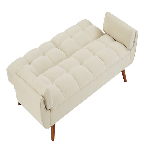 Beige Linen Sofa Lounge Chair — Adjustable Backrest & Easy Assembly | Seraph & Stone