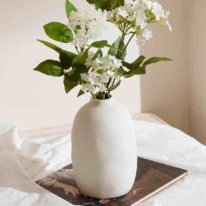 White Nordic Minimalist Ceramic Vase Advanced