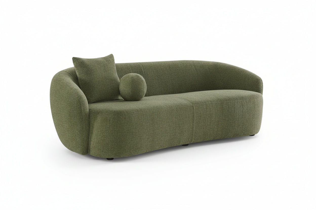 Heidemaria 89'' Boucle Upholstered Curved Sofa