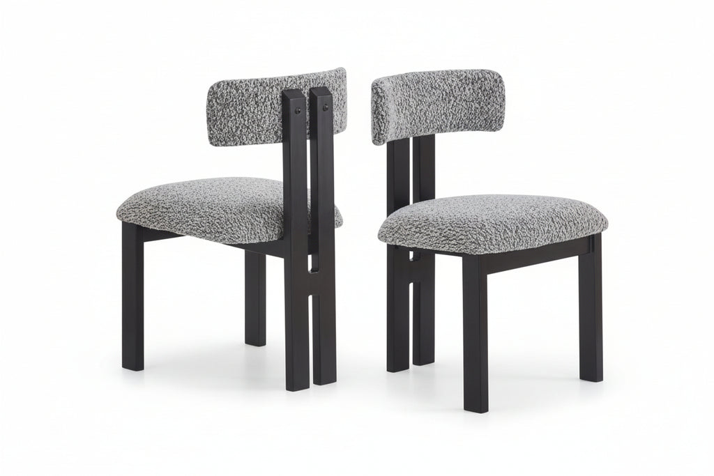 Upholstered Armless Dining Chairs with Metal Legs