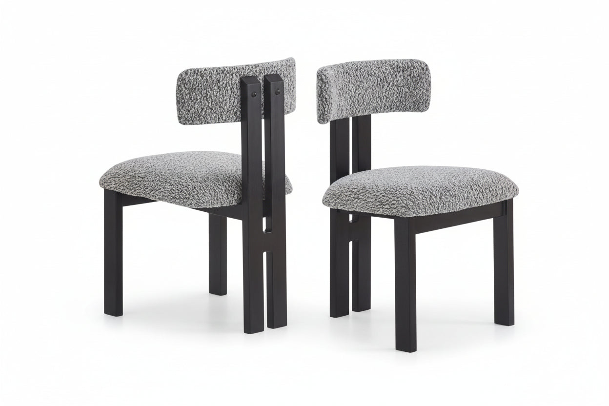 Upholstered Armless Dining Chairs with Metal Legs