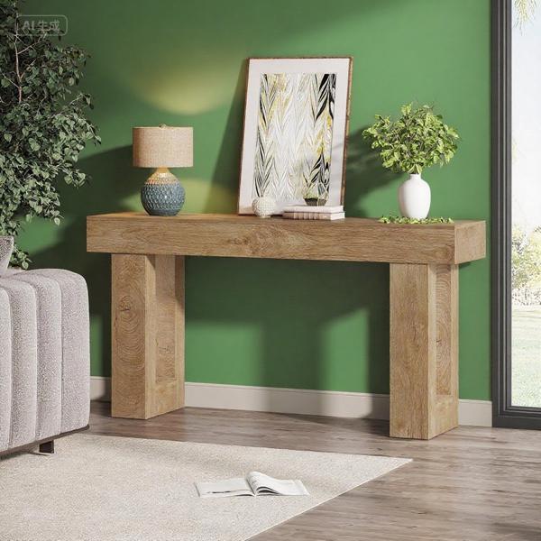 63-inch Rustic Long Console Table – Farmhouse-Style Hallway & Living Room Piece