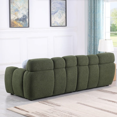 Marshmallow Bouclé Sofa 3-Seater – 87.4" Black Deep-Fit Design