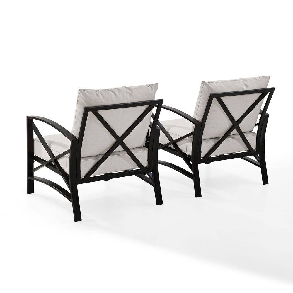 Kaplan 2-Piece Metal Patio Outdoor Seating Set with Oatmeal Cushion - 2-Outdoor Chairs