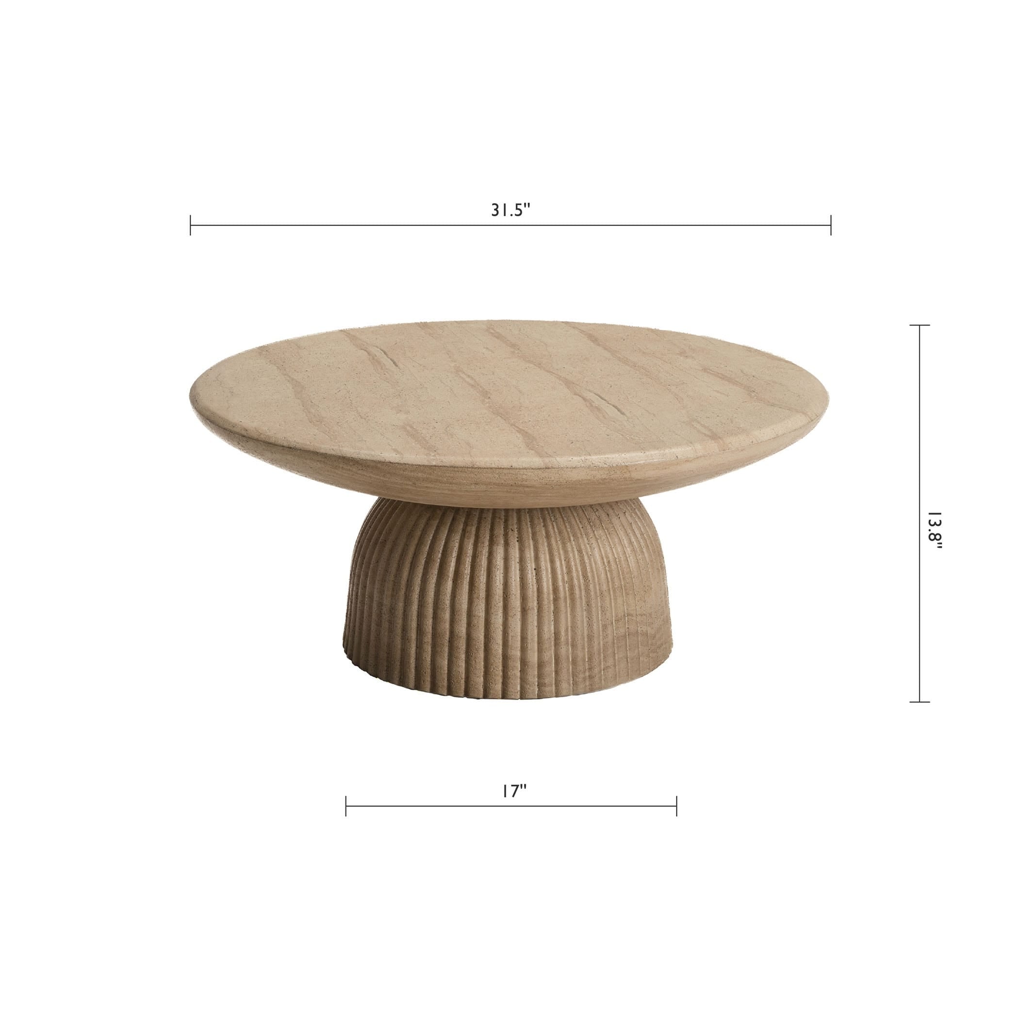 Maddox Single round Coffee Table Stone Marble Effect