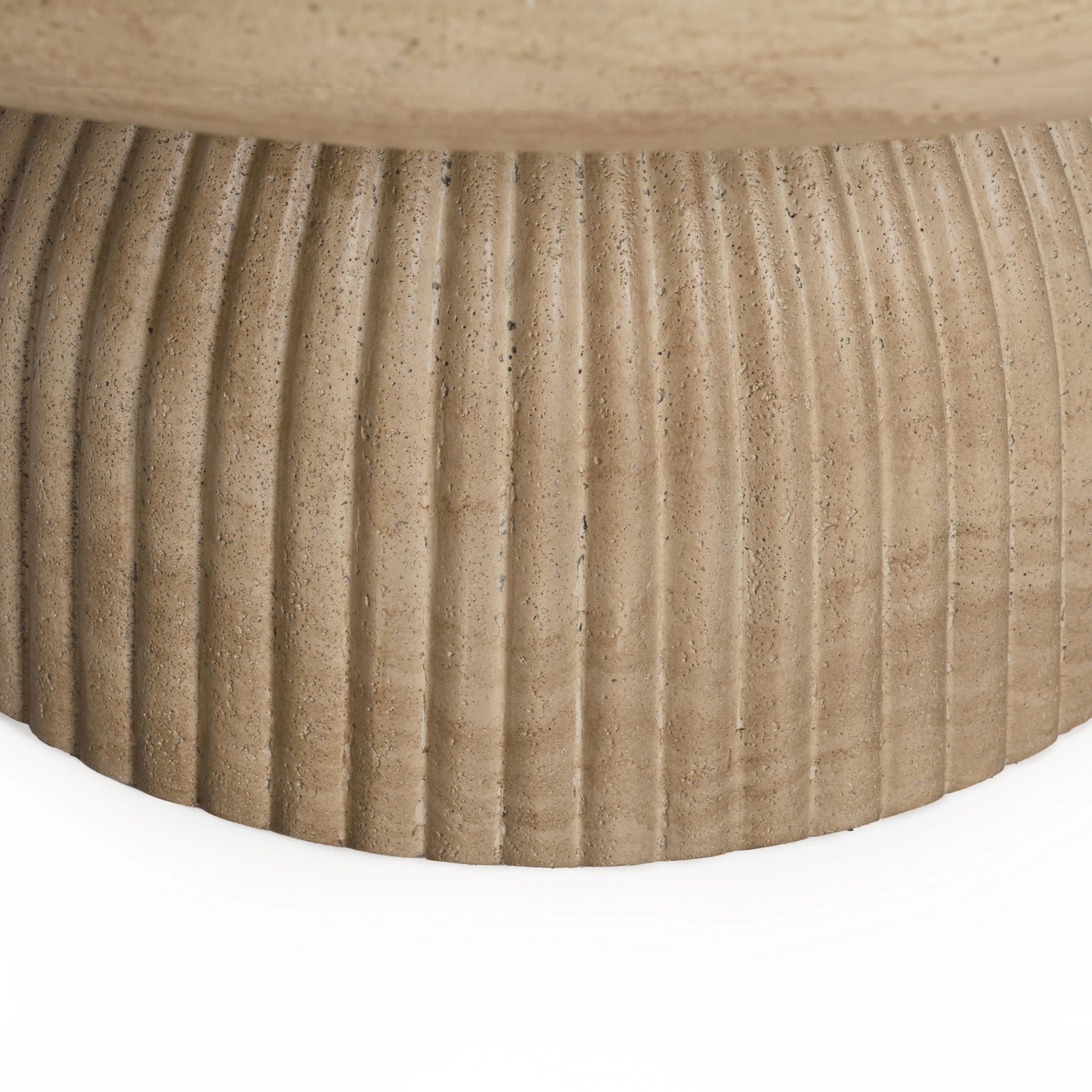 Maddox Single round Coffee Table Stone Marble Effect