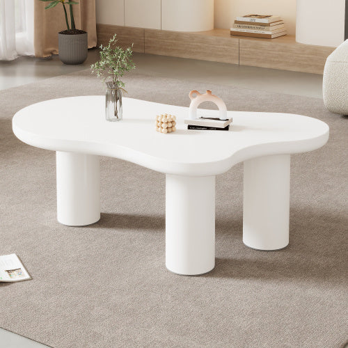 White Cloud-Shaped Coffee Table – Irregular 3-Leg Modern Centrepiece