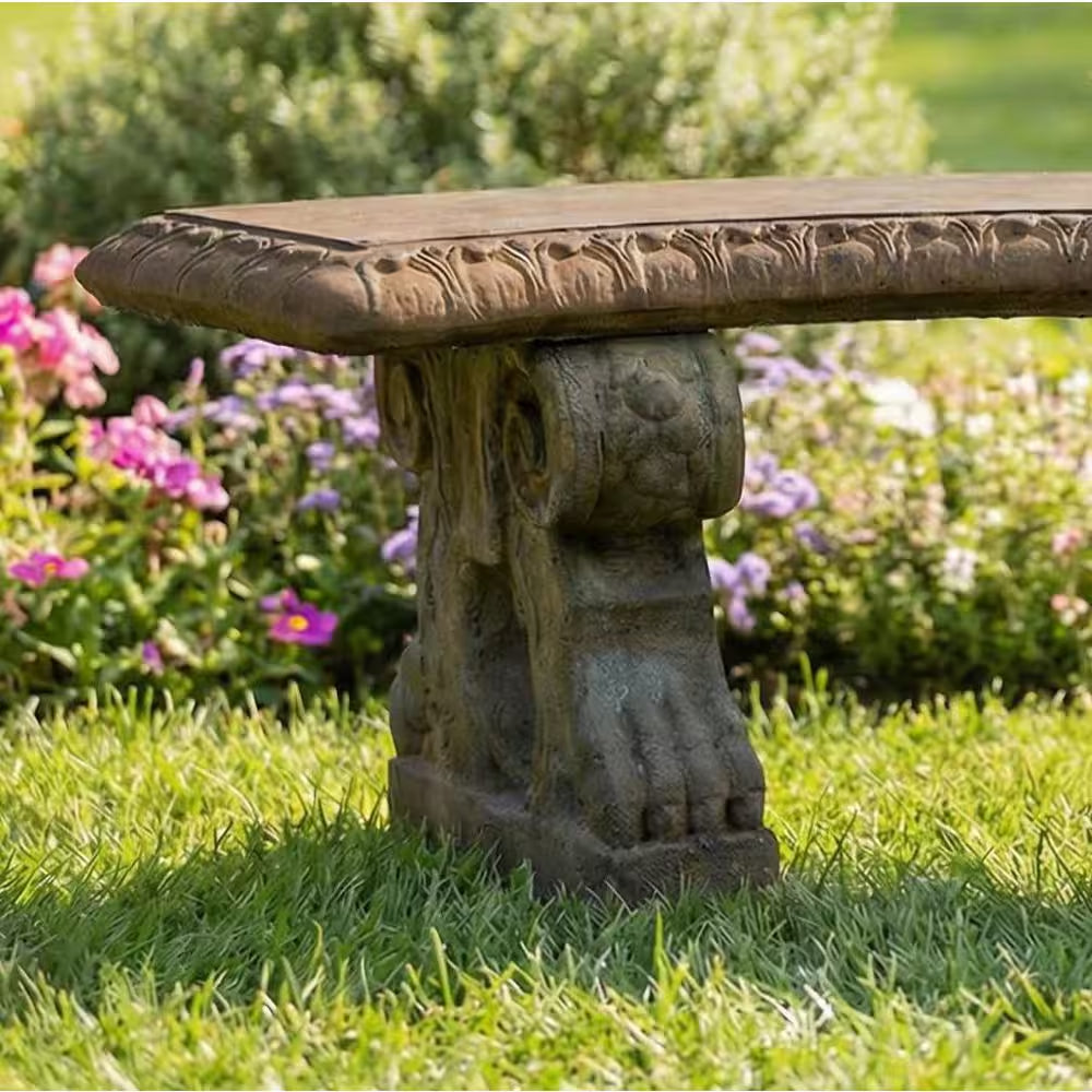 Large Curved Bench with Claw Legs