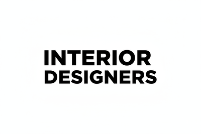 generate a logo written Interior Designers in very big bold letters. Put the Interior on top of the Designer. Do not use colors or symbols just black 