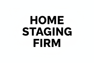 generate the logo written Home Staging Firm in very big bold black letters. Place the Home on top of the Staging and place the Firm last. Do not put colors or symbols